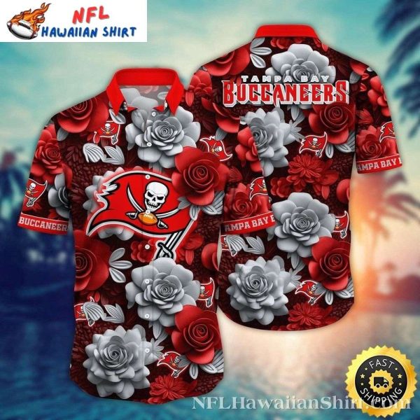 Tampa Bay Buccaneers Gray Blossom Spirit NFL Hawaiian Shirt