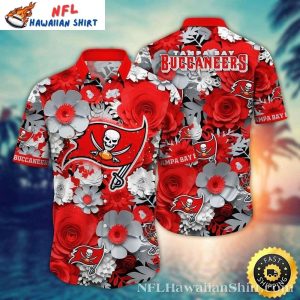 Tampa Bay Buccaneers Hawaiian Shirt – Vibrant Red Floral Fan Gear