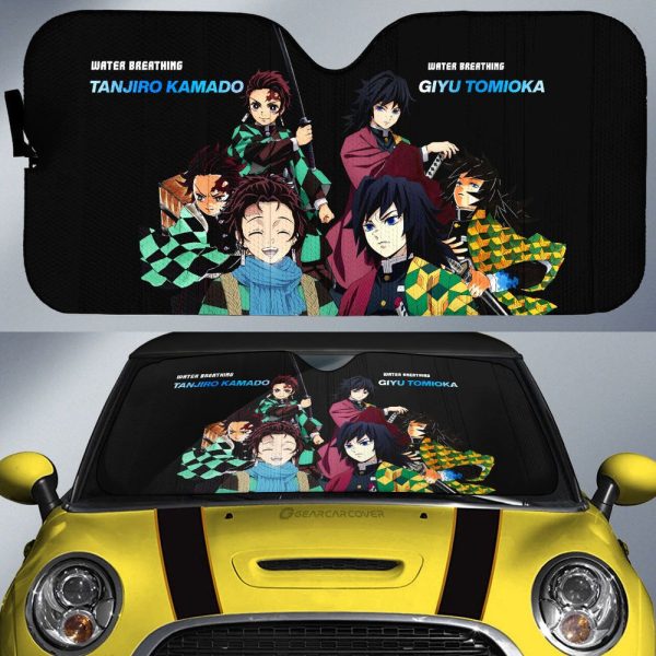 Tanjiro And Giyuu Car Sunshade Custom Demon Slayer Anime