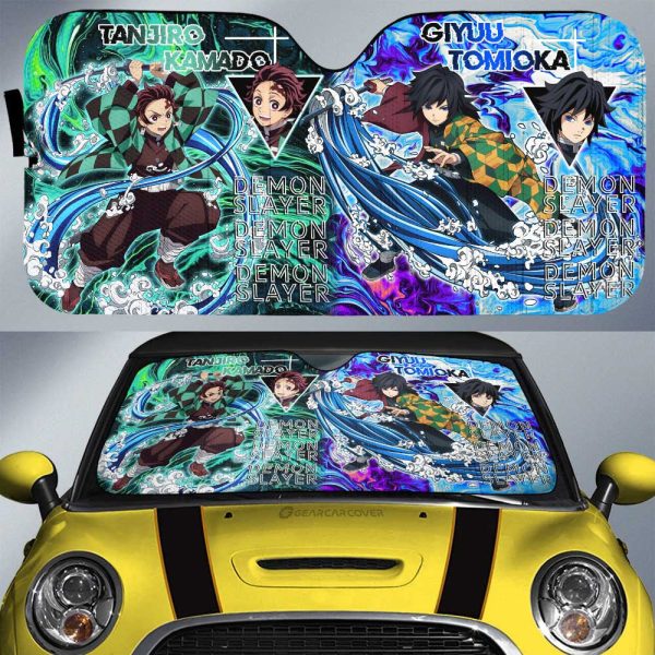 Tanjiro And Giyuu Car Sunshade Custom Demon Slayer Anime Car Accessories