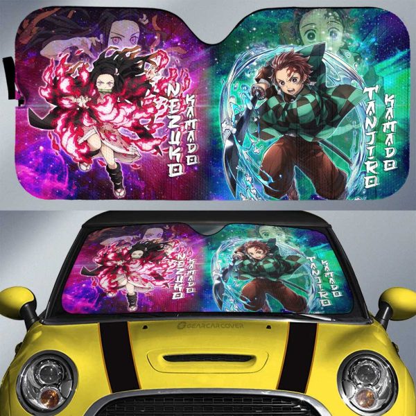 Tanjiro And Nezuko Car Sunshade Custom Characters Car Accessories