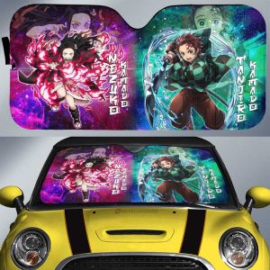 Tanjiro And Nezuko Car Sunshade Custom Characters Demon Slayer Car Accessories