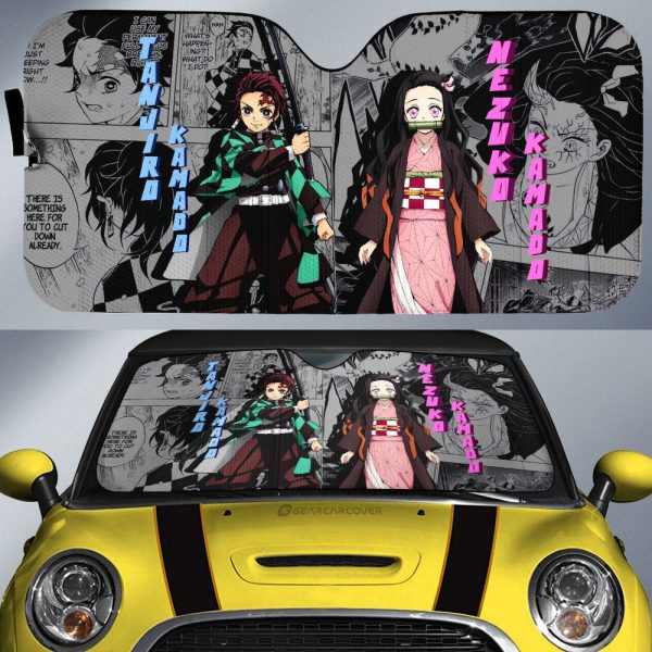 Tanjiro And Nezuko Car Sunshade Custom Demon Slayer Anime Mix Mangas