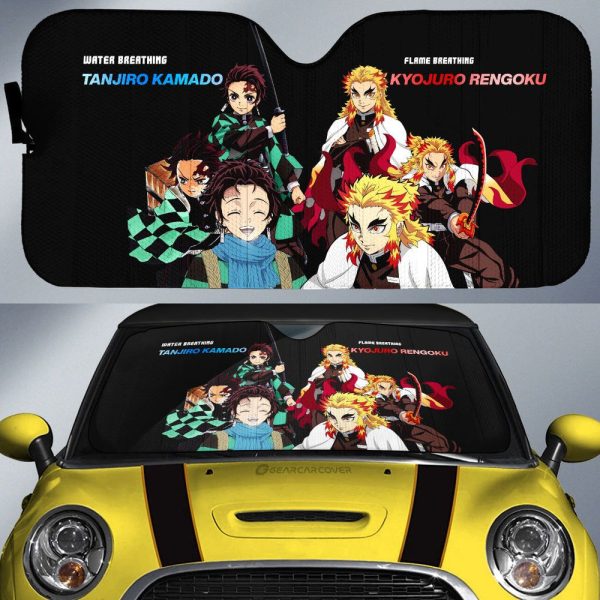 Tanjiro And Rengoku Car Sunshade Custom