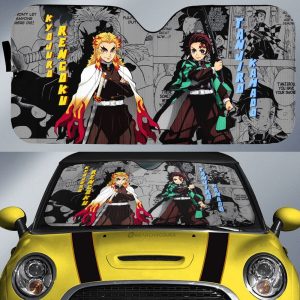 Tanjiro And Rengoku Car Sunshade Custom Demon Slayer Anime Mix Mangas