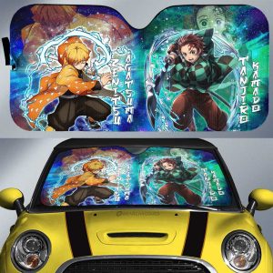 Tanjiro And Zenitsu Car Sunshade Custom Characters Car Accessories