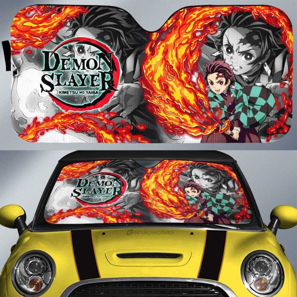 Tanjirou Kamado Car Sunshade Custom Demon Slayer Anime Car Accessories