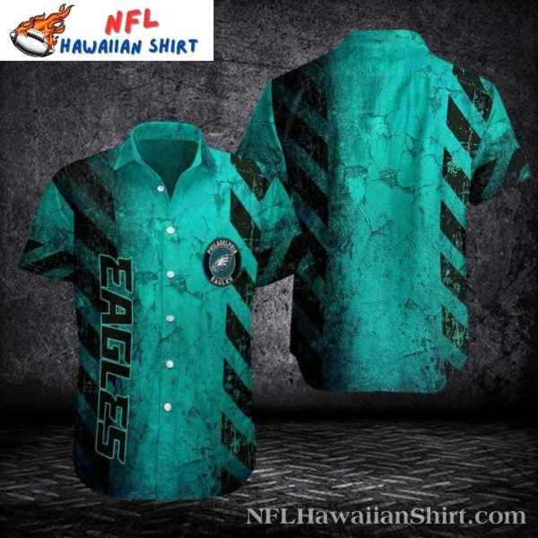 Teal Grunge Texture Eagles Hawaiian Shirt