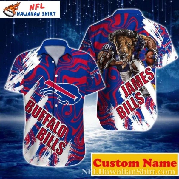 Team Mascot Graphic Buffalo Bills Hawaiian Shirt – Island-Inspired Fan Gear