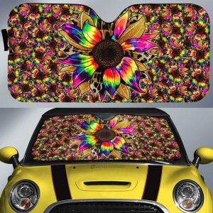 Tie Dye Sunflower Car Sunshade Custom Car Accessories