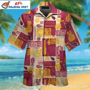 Tiki Patterns Tropical Unique Design Arizona Cardinals Hawaiian Shirt