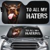 To All My Haters Doberman Car Sunshade Custom Doberman Dog Car Accessories