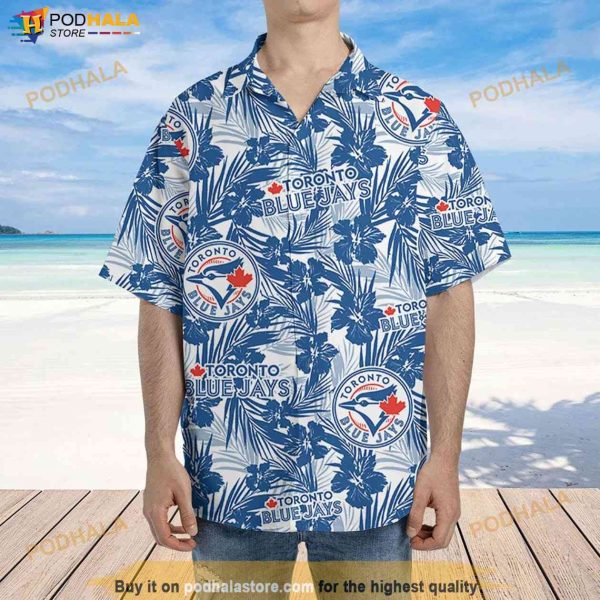 Toronto Blue Jays Hawaiian Shirt Tropical Flower Pattern