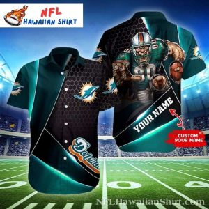 Touchdown Triumph Custom-Name Miami Dolphins Hawaiian Shirt – Signature Supporter Style