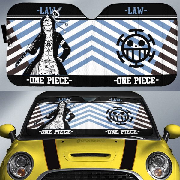 Trafalgar Law Car Sunshade Custom One Piece Anime Car Accessories Mix Manga Style