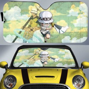 Trafalgar Law Car Sunshade Custom One Piece Map Car Accessories For Anime Fans