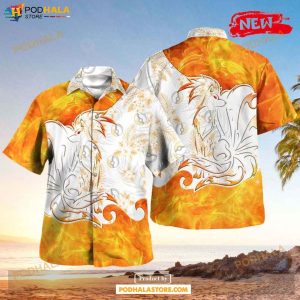 Tribal Ninetales Design Hawaiian Shirt