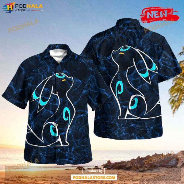 Tribal Shiny Umbreon Full Background Design Hawaiian Shirt