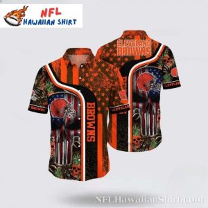 Tropical  Cleveland Browns Halloween Skull Hawaiian Shirt