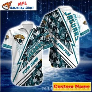 Tropical Flower Jacksonville Jaguars Custom Name Hawaiian Shirt