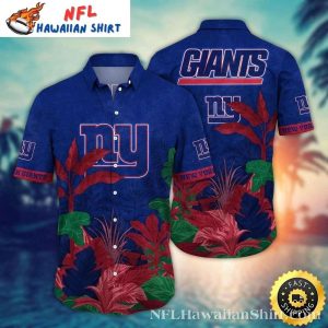 Tropical Leaf NY Giants Game Day Hawaiian Shirt