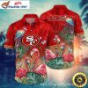 Tropical Parrot And Flamingo San Francisco 49ers Hawaiian Shirt