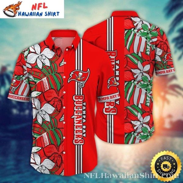 Tropical Tampa Bay Buccaneers White Orchid NFL Hawaiian Shirt