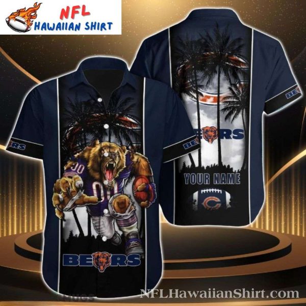 Tropical Touchdown Chicago Bears Hawaiian Shirt – Customizable Name Feature