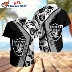 Tropical Touchdown – Raiders Palm Tree Hawaiian Shirt