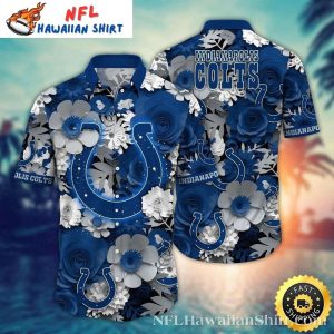 Tropical Twist Indianapolis Colts Hawaiian Shirt – Blue And White Botanical Bliss