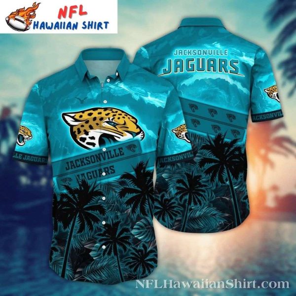 Turquoise Tropics Jaguar Head Jacksonville Jaguars Hawaiian Shirt