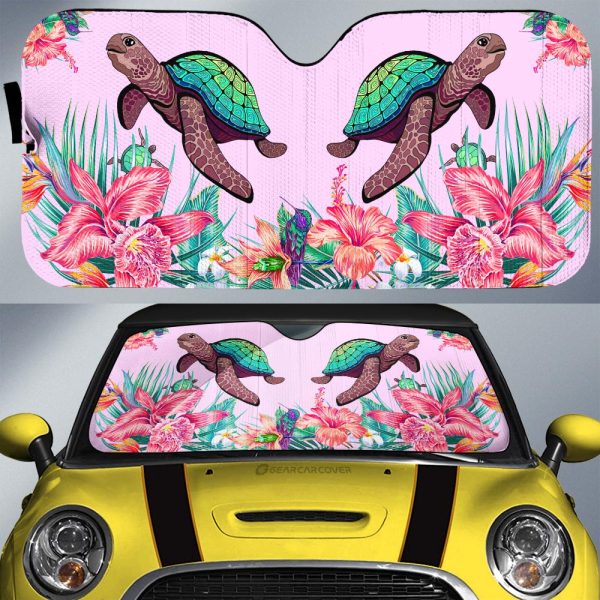 Turtle Car Sunshade Custom Beautiful Flower Car Accessories