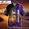 Twilight Skies Vikings Customizable Name Hawaiian Shirt