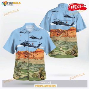 US Army Nevada Army National Guard Uh-60 Blackhawk Helicopter Hawaiian Shirt