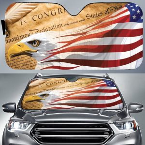 USA Flag Car Sunshade Custom Bald Eagle Car Accessories