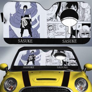 Uchiha Sasuke Car Sunshade Custom Anime Car Accessories Manga Color Style