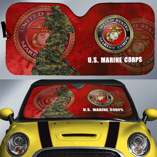 United States Marine Corps Car Sunshade Custom US Military Car Accessories