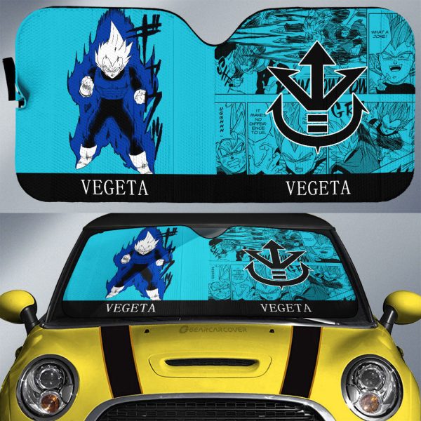 Vegeta Car Sunshade Custom Manga Color Blue