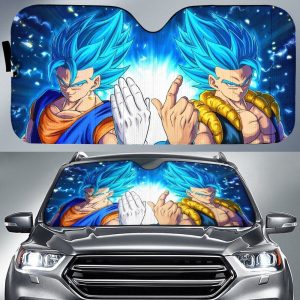 Vegito and Gogeta Saiyan Blue Car Sunshade