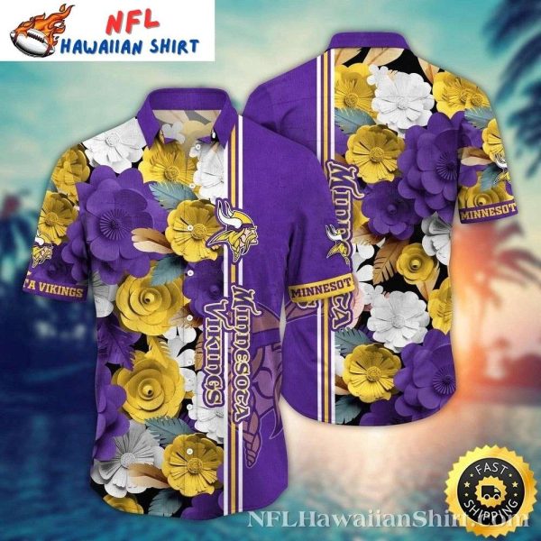 Vibrant Victory Garden Vikings Shirt – Floral Minnesota NFL Summer Aloha Shirt