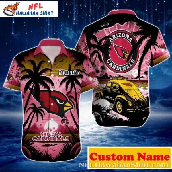 Vintage Gridiron Sunset – Cardinals Retro Hawaiian Shirt