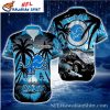 Vintage Ride Detroit Lions Palm Silhouette Hawaiian Shirt