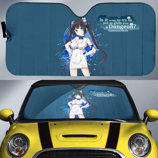 Waifu Girl Hestia Car Sunshade Custom Dungeon Ni Deai Wo Motomeru Car Accessories