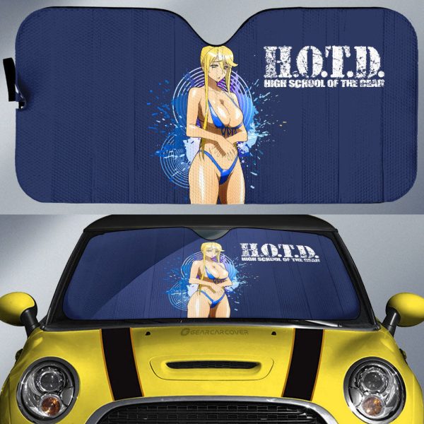 Waifu Girl Marikawa Shizuka Car Sunshade Custom High School Of The Dead Car Accessories