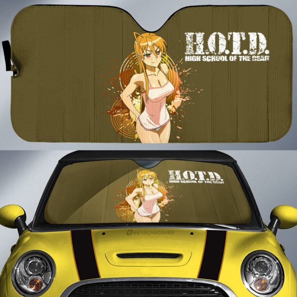 Waifu Girl Rei Miyamoto Car Sunshade Custom High School Of The Dead Car Accessories