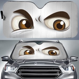 White Challenging Car Eyes Sun Shade Custom Funny Car Accessories