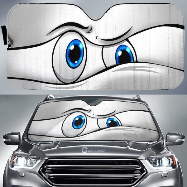 White Curious Car Eyes Sun Shade Custom Car Accessories Funny Gifts