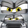 Yellow Angry Eyes Car Sunshade