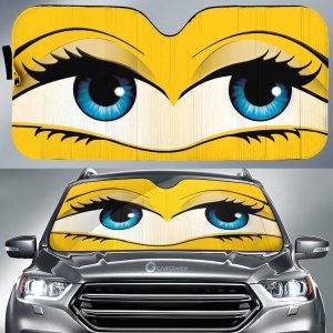 Yellow Glam Car Eyes Sun Shade Custom Cute Eyes Car Accessories