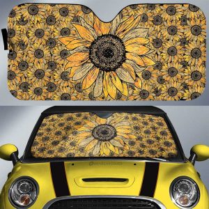 Yellow Sunflower Car Sunshade Custom Car Accessories